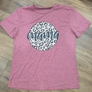 Women's Heathered Pink 'Mama' Graphic Tee